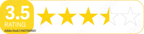 Rating of 3.5 stars against a backdrop of a clean, minimalist design. The stars shimmer with a radiant and eye-catching quality.