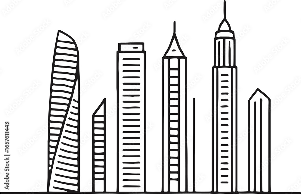 Obraz premium skyline of Dubai Marina skyscrapers