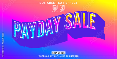 Editable text effect payday sale style
