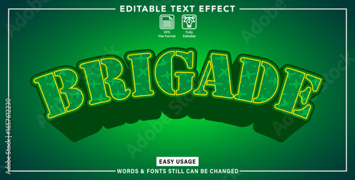 Editable text effect brigade style