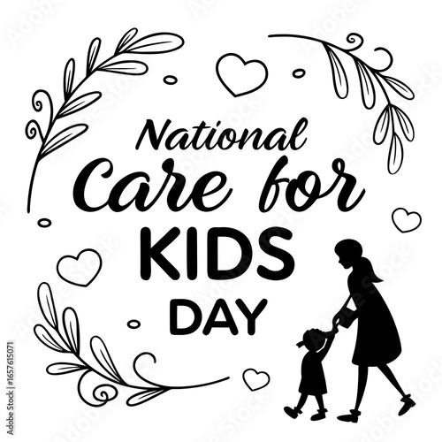 NATIONAL CARE FOR KIDS DAY vector illustration