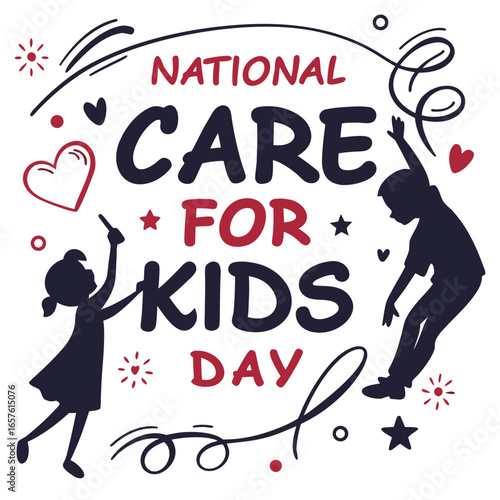 NATIONAL CARE FOR KIDS DAY vector illustration