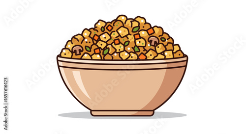 Large Wooden Bowl Filled with Assorted Gourmet Breakfast Cereal and Granola Close-Up, Healthy Meal, Snack, Breakfast Food, Natural Ingredients, Wholesome Nutrition, Dietary Choices, Food Photography,
