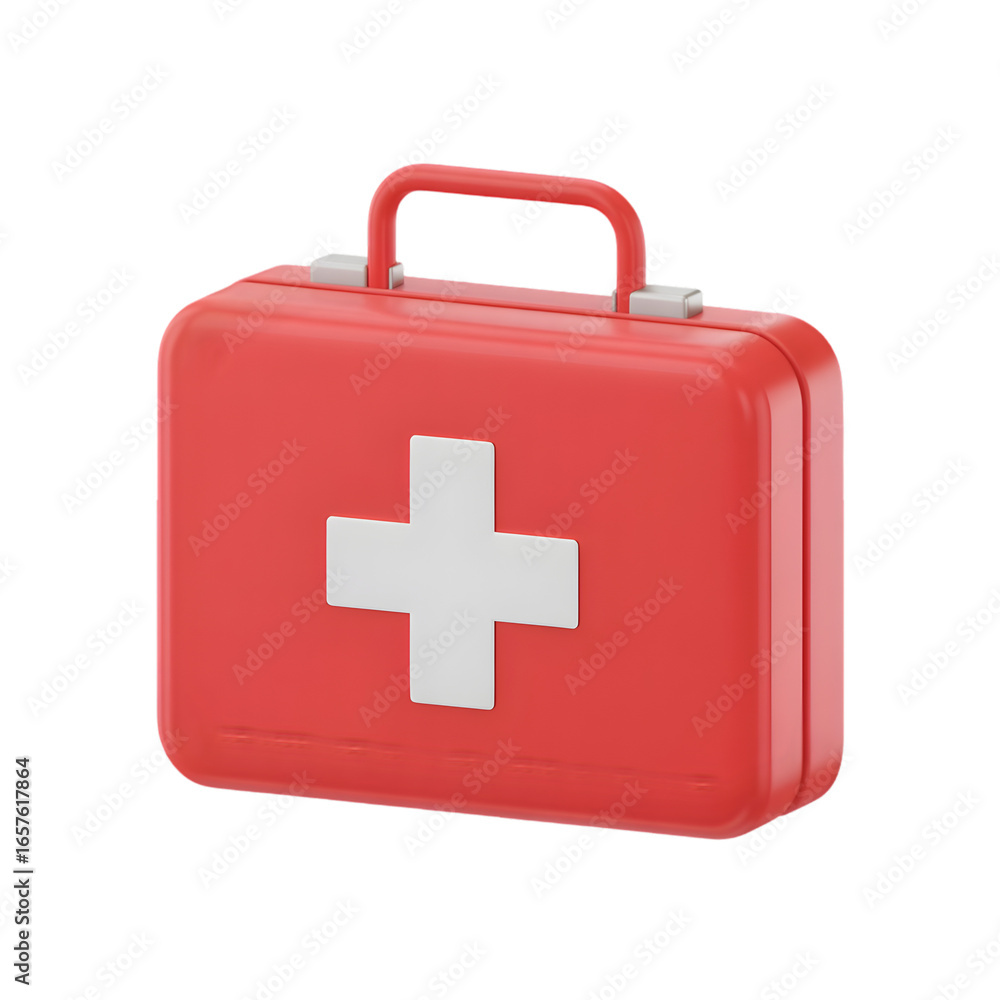 Obraz premium First aid kit emergency medical supplies equipment healthcare help safety accident treatment