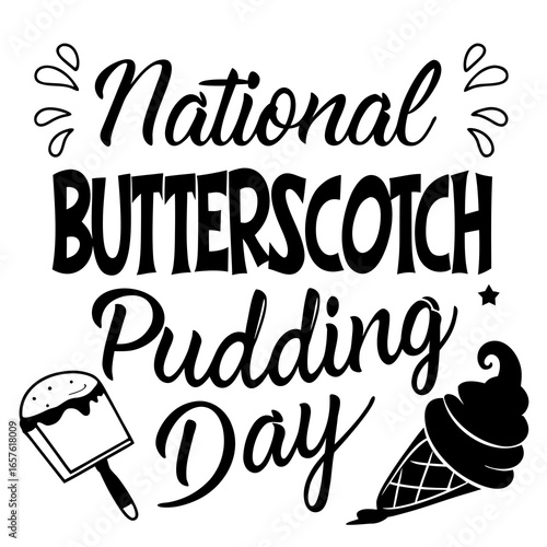 NATIONAL BUTTERSCOTCH PUDDING DAY vector illustration