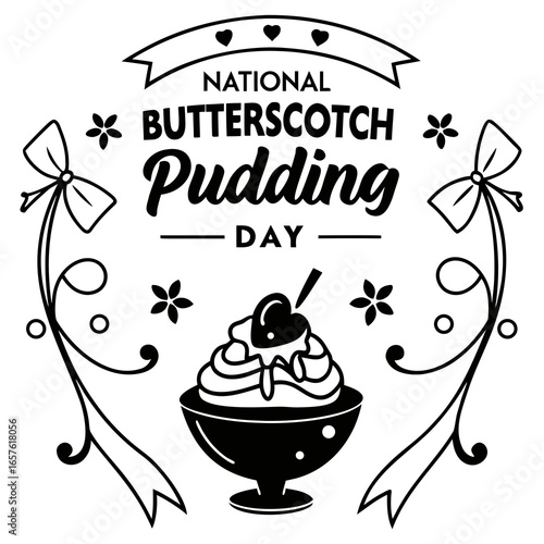 NATIONAL BUTTERSCOTCH PUDDING DAY vector illustration