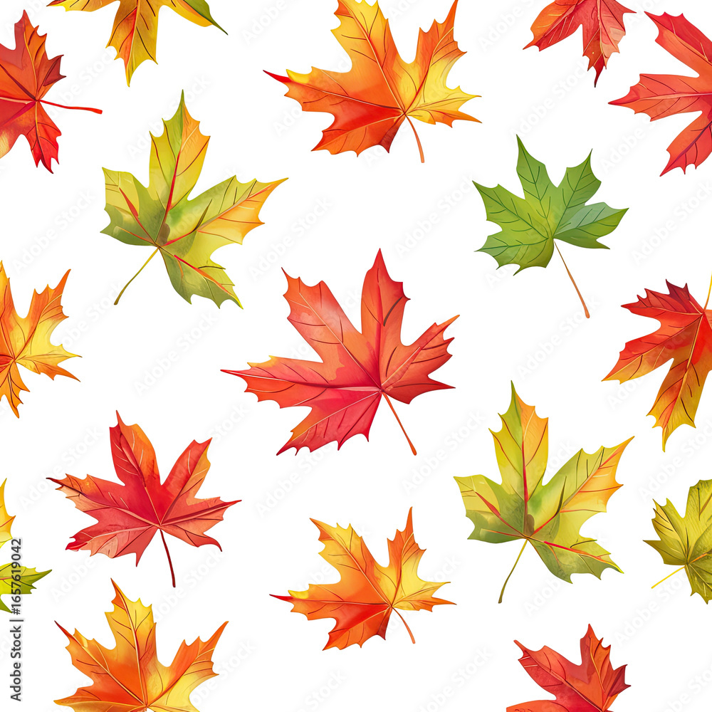 Obraz premium Autumnal maple leaves pattern on black background