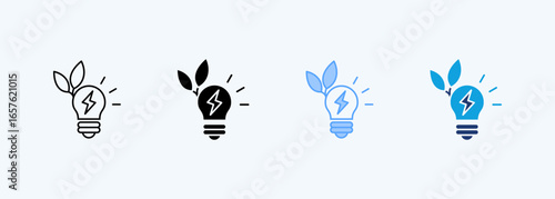 Energy Efficiency Outline Icon Multiple Style