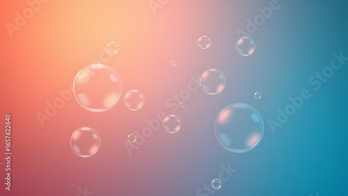 Wallpaper Mural Abstract thought bubbles float against gradient background, representing creative ideas in minimalist style. Torontodigital.ca