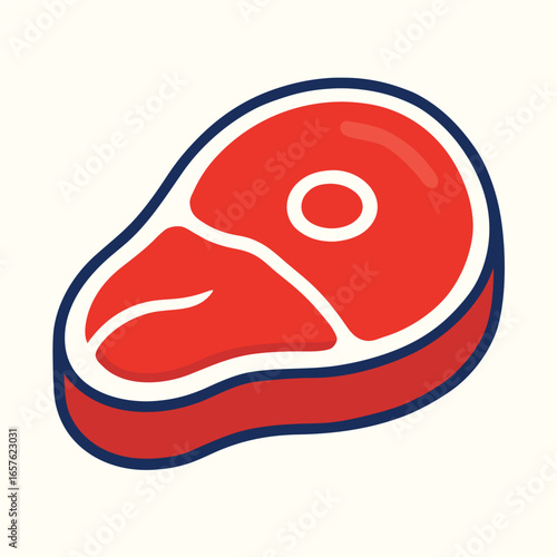 Raw Meat  Steak, beef steak Vector Illustration 
