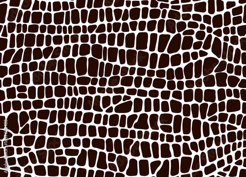 Crocodile skin seamless pattern for snake or dragon background, vector texture. Reptile skin pattern of crocodile or lizard animal with abstract spots of snake python, alligator or cobra leather