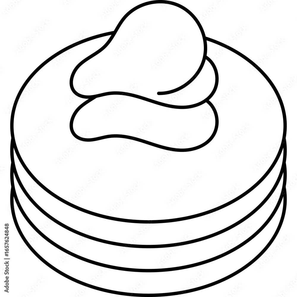 Breakfast Pancakes Line Breakfast Pancakes Line