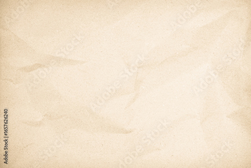 Old paper vintage texture surface for background. Brown paper crumpled texture, Cream color recycled kraft paper texture blank with copy space for text.