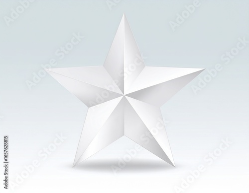 Elegant White 3D Star Premium Vector Graphic Design