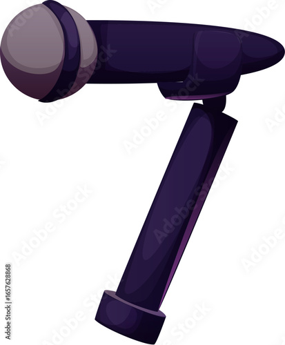Cartoon musical font number 7 as microphone and stand. Music typeface, entertainment funny type math symbol. Isolated vector numeral seven musician equipment character for mathematics learning game