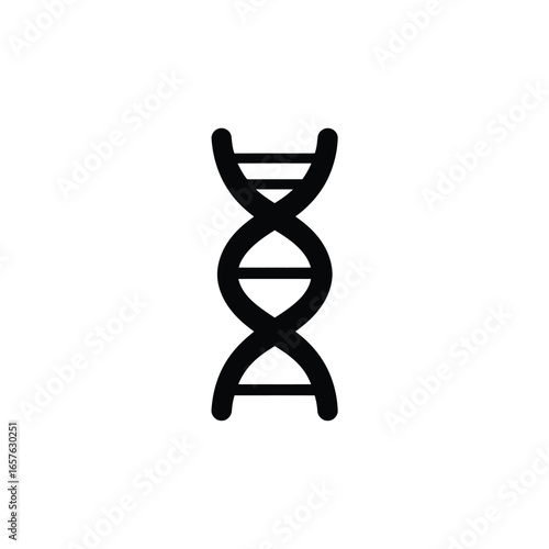 Simple black and white dna double helix icon