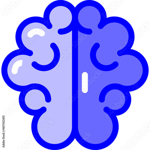 Vibrant blue brain icon symbolizing intelligence and learning