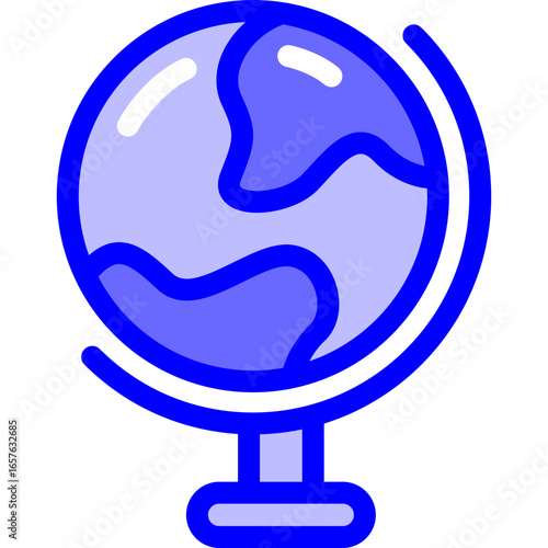 Modern globe icon for global business and education