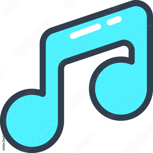 Vibrant musical note icon for podcasts, songs, and audio projects