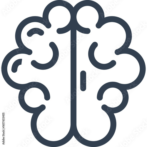 Modern brain icon representing intelligence and creative thinking