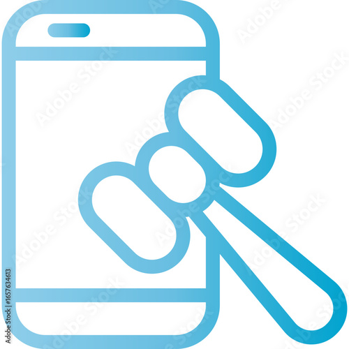 Modern phone auction icon for tech and legal applications