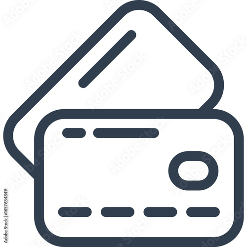 Modern credit card icon for payments, online banking, finance