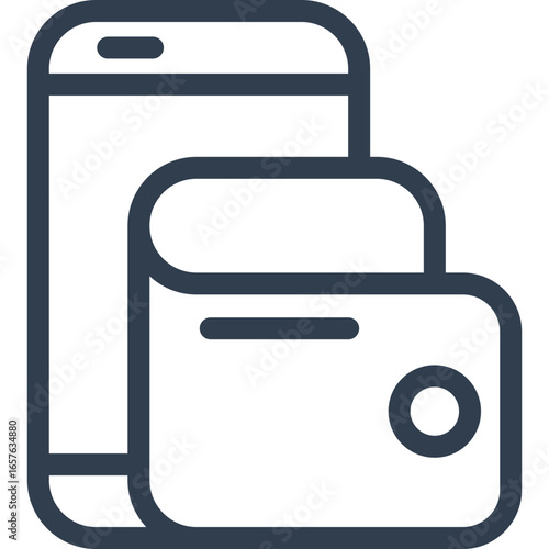 Mobile wallet app icon for easy cashless payments solution