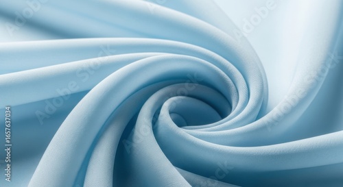 Soft Light Blue Fabric Swirl Detail Close Up
