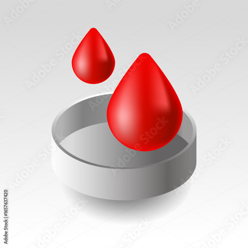 Transparent Reaction Dish with Blood Drops
