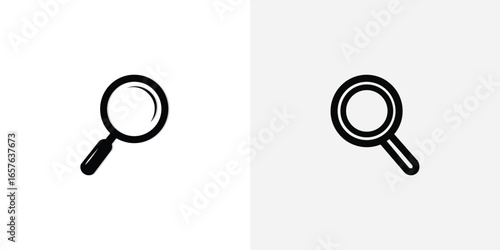 Two magnifying glass icons side by side