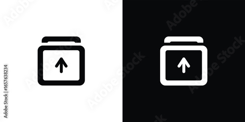 Simple up arrow icon in two color variations