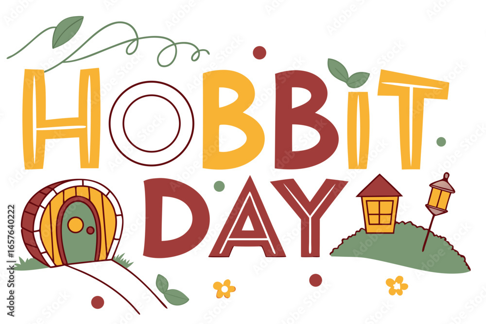 Fototapeta premium HOBBIT DAY vector illustration