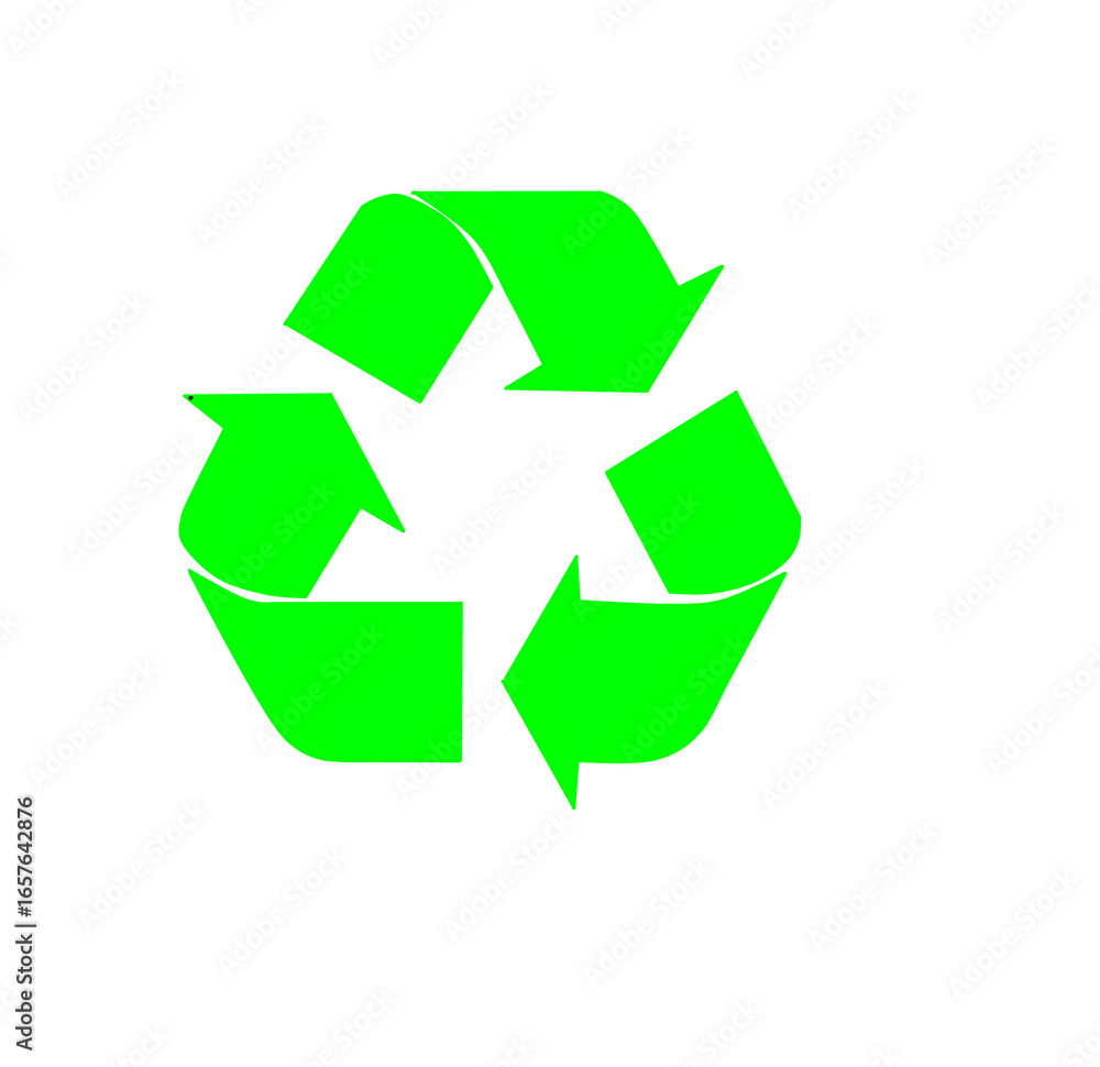 Fototapeta premium Vibrant green recycling symbol for eco friendly designs and presentations on transparent background