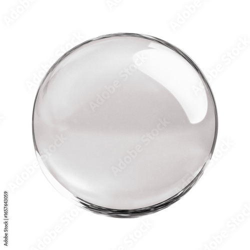 transparent crystal ball isolated on white