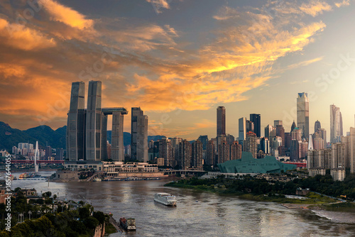 The splendid skyline of the mountain city of Chongqing, China.