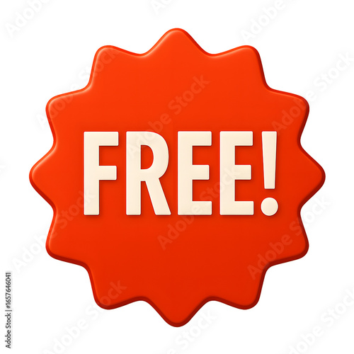 Free Label with Bold White Text on an Orange Background, Perfect for Promotions and Advertisements