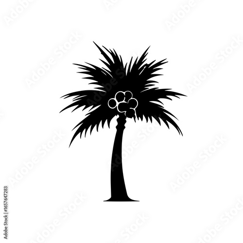 Black and White Palm Tree Vector Icon
A simple and elegant vector icon of a palm tree in a minimalist black-and-white style. This icon is perfect for designs related to beach vacations