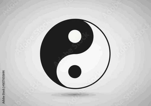 Yin and Yang symbol, black and white circle, Taoism.