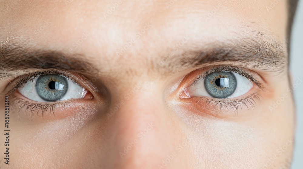 Fototapeta premium Young man with intense gaze in studio during daytime