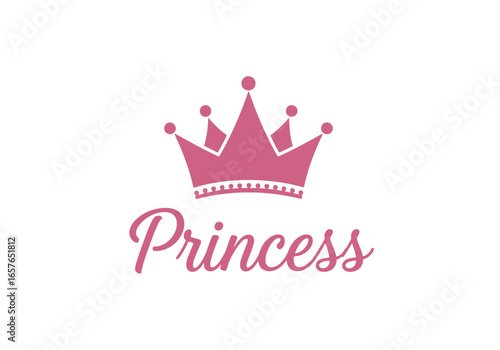 A simple pink princess crown logo with the word 'Princess' written in a flowing cursive script below it.