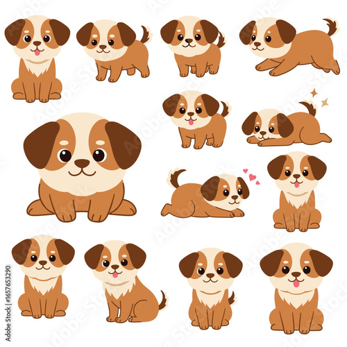 A cute puppy sitting calmly with a friendly expression.