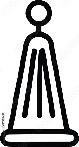 Ancient egyptian hieroglyph depicting a bell or clapper used in religious ceremonies and rituals