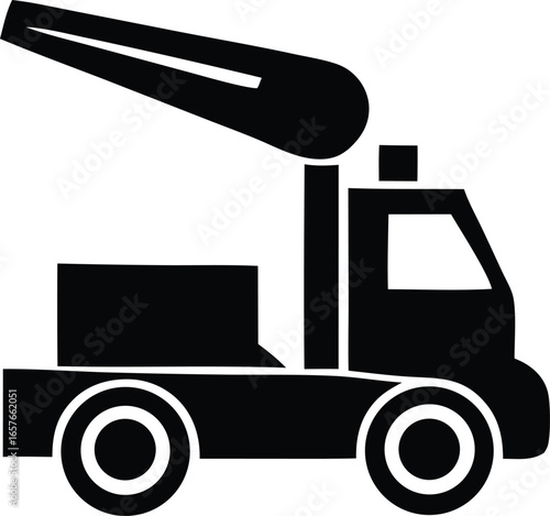 Silhouette of a military rocket launcher truck a powerful weapon system on wheels for battlefield deployment