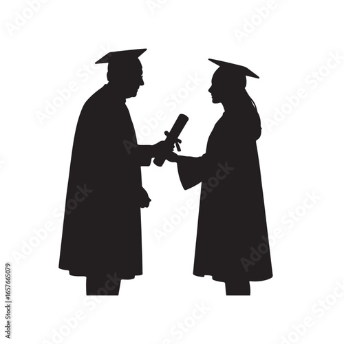 college graduation woman black silhouette