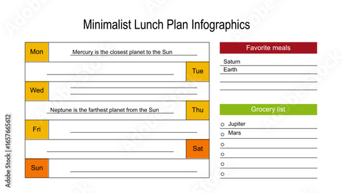Minimalist Lunch Plan Infographics Weekday Meal Schedule