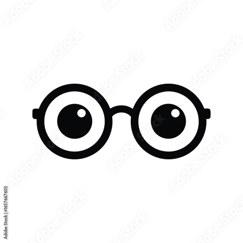 Funny cartoon glasses with big googly eyes quirky eyewear playful accessory isolated vector graphic