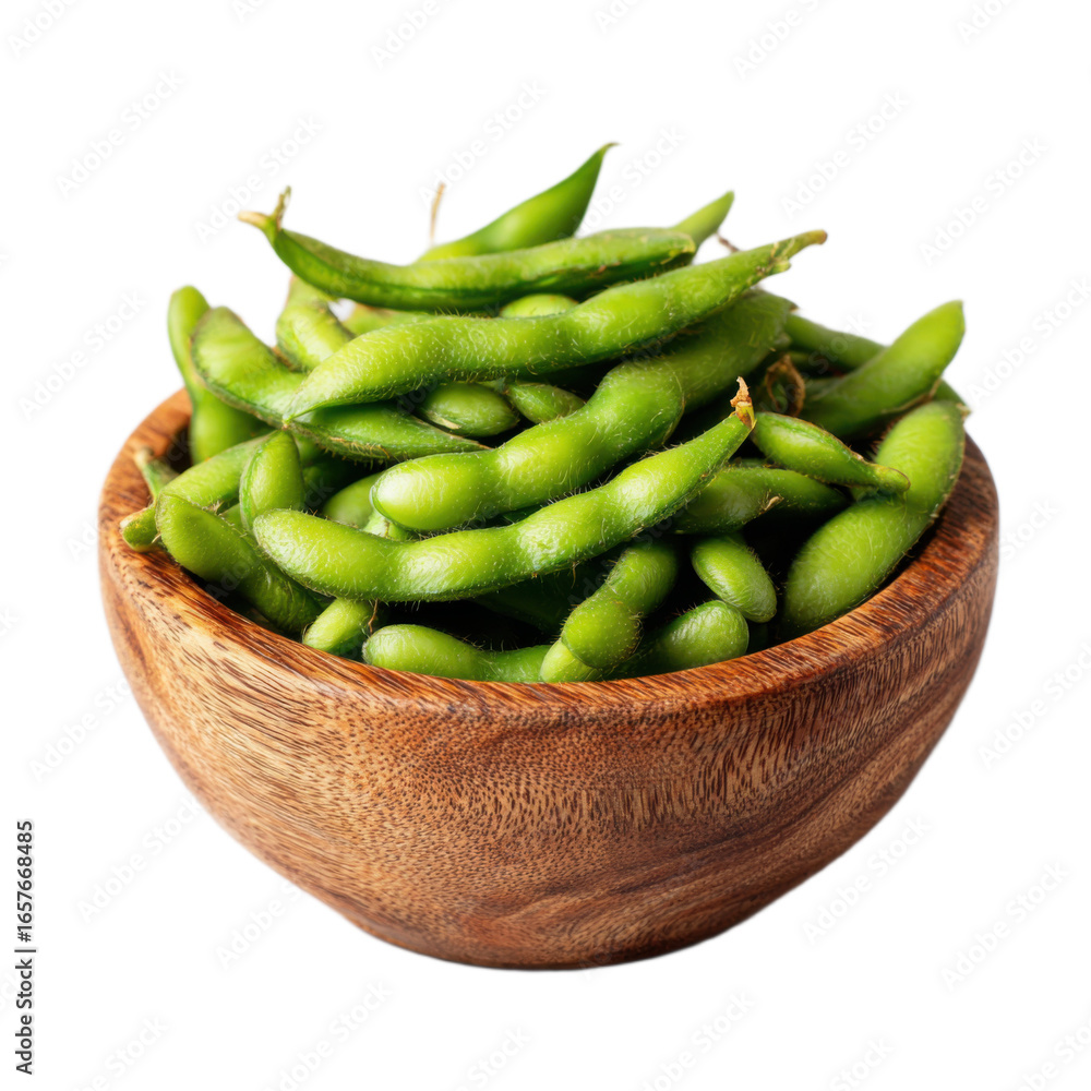 Bowl of green beans is sitting on a white background Bowl of green beans is sitting on a white background