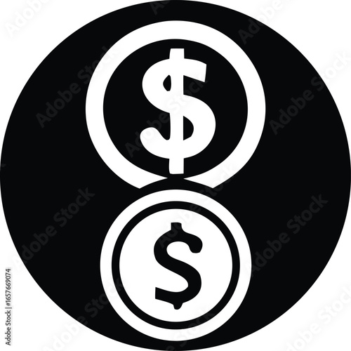 dollar icon on black