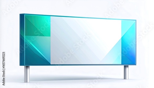 Modern billboard design with a vibrant turquoise and light-blue gradient pattern, showcasing a blank space for advertisement.