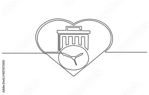 waste time concept continuous one line drawing